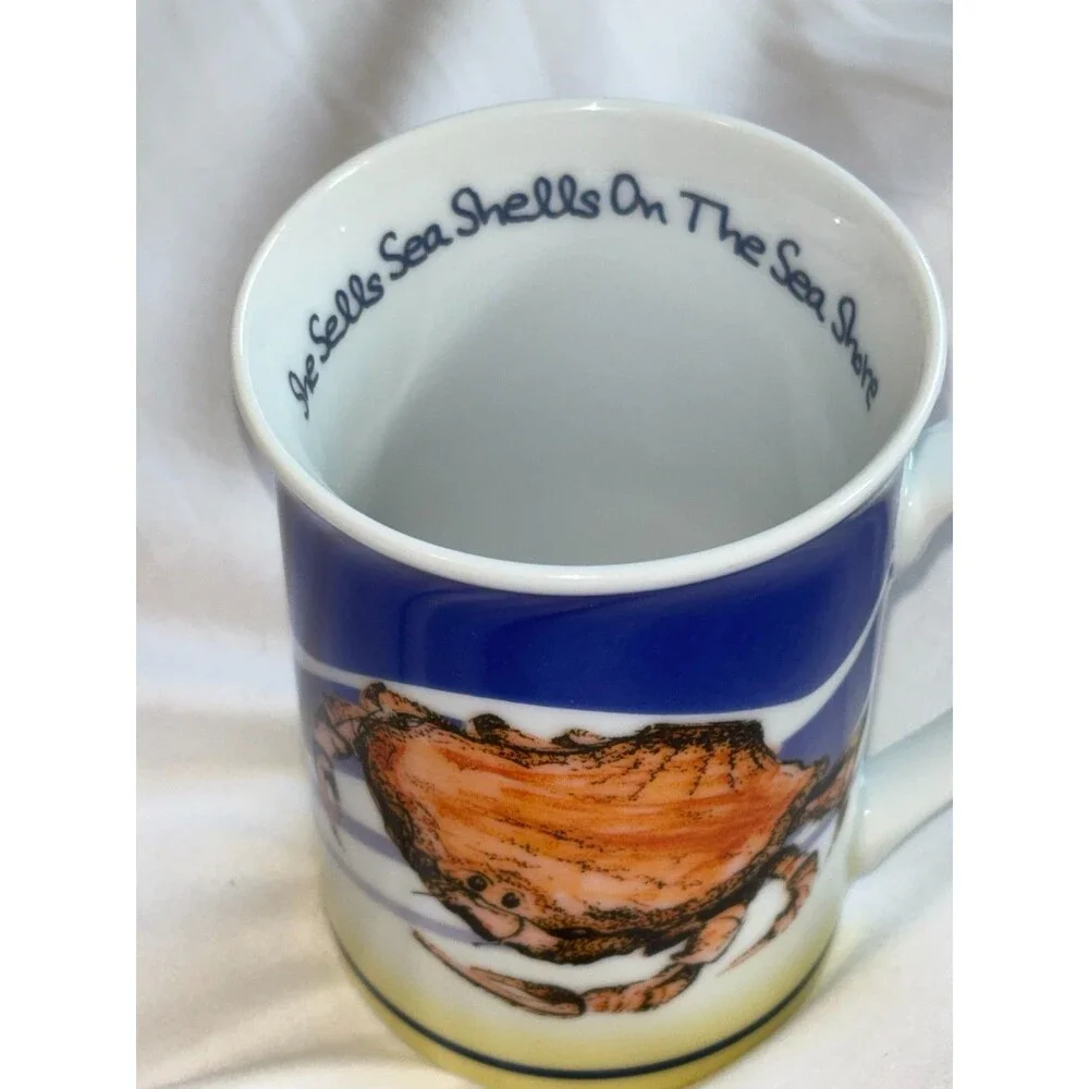 Paul Cardew Shore She Sells Sea Shells 6 Butter/Clam Broth Bouillon Tea Cups